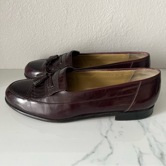 Mezlan Antonello Burgundy Lizard Leather Loafer Size 11 main image 7
